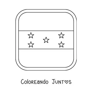 Imagen para colorear de la bandera de Honduras en emoji cuadrado