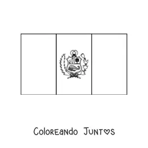 Imagen para colorear de bandera de perú horizontal