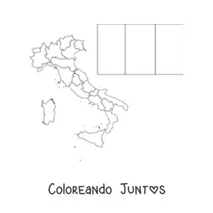 Imagen para colorear de bandera de italia con mapa