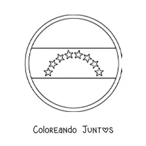 Imagen para colorear de emoji de bandera de venezuela redonda