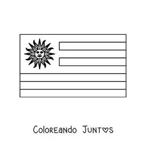 Imagen para colorear de bandera de uruguay horizontal
