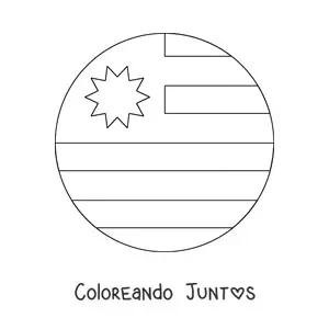 Imagen para colorear de emoji de bandera de uruguay redonda