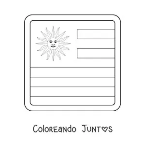 Imagen para colorear de emoji de bandera de uruguay cuadrada