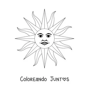 Imagen para colorear del sol de la bandera de uruguay