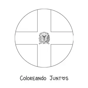 Imagen para colorear de emoji de bandera de república dominicana redonda