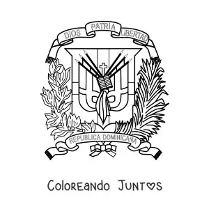 Imagen para colorear del escudo de la bandera de república dominicana