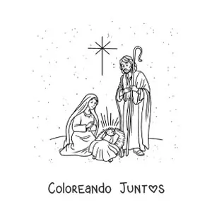 Imagen para colorear del nacimiento de Jesús