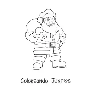 Imagen para colorear de Santa Claus realista con regalos