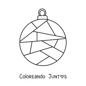 Imagen para colorear de esfera navideña con figuras geométricas