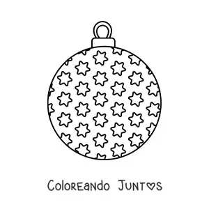 Imagen para colorear de esfera navideña con estrellas