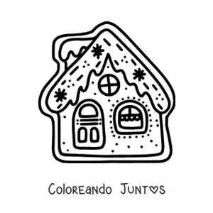 Imagen para colorear de galleta de casa de jengibre