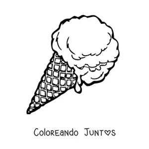 Imagen para colorear de un cono de helado de una bola