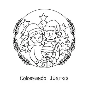 20 Dibujos de Familias en Navidad para Colorear ¡Gratis! | Coloreando Juntos