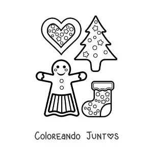 Imagen para colorear de mujer de jengibre con galletas de jengibre