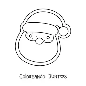 Imagen para colorear de galleta con forma de Santa Claus