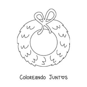 Imagen para colorear de corona de Navidad sin decorar