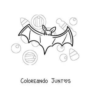 Imagen para colorear de murciélago sencillo de Halloween