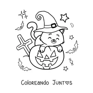 30 Dibujos de Gatos de Halloween para Colorear ¡Gratis! | Coloreando Juntos