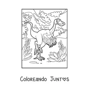 Imagen para colorear de dinosaurio terrestre con alas