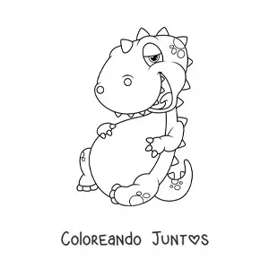Imagen para colorear de caricatura de un dinosaurio bebé