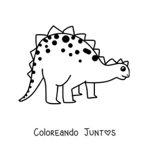 Imagen para colorear de dinosaurio herbívoro grande sencillo