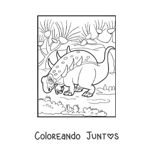 Imagen para colorear de sauropelta herbívoro animado