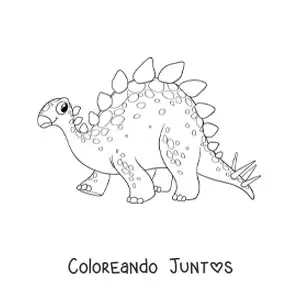 Imagen para colorear de dinosaurio herbívoro tierno grande