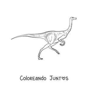 Imagen para colorear de dinosaurio herbívoro corriendo
