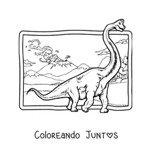 Imagen para colorear de dinosaurio brachiosaurus realista