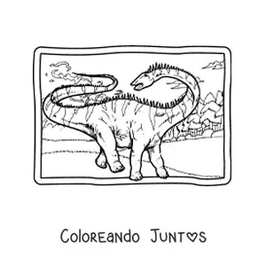 Imagen para colorear de dinosaurio diplodocus realista