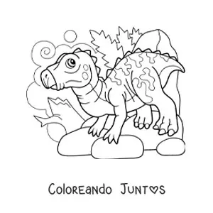 Imagen para colorear de dinosaurio carnívoro bípedo bebé