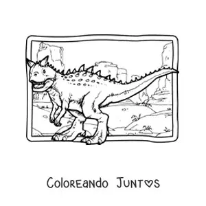 Imagen para colorear de carnotaurus carnívoro realista