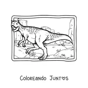 Imagen para colorear de xenotarsosaurus carnívoro realista