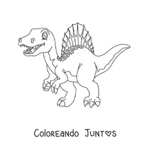 Imagen para colorear de dinosaurio carnívoro animado grande
