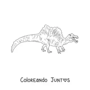 Imagen para colorear de dinosaurio carnívoro cuadrupedo