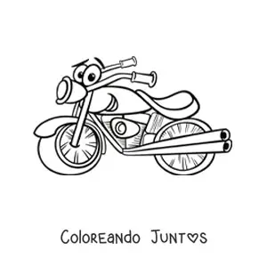 Imagen para colorear de moto animada