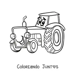 Imagen para colorear de tractor animado
