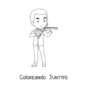 Imagen para colorear de chico violinista