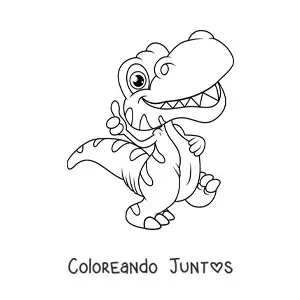 75 Dibujos kawaii de Dinosaurios para Colorear ¡Gratis! | Coloreando Juntos