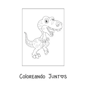 Imagen para colorear de dinosaurio carnívoro tierno animado