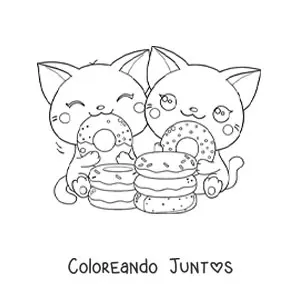 40 Dibujos kawaii de Gatos para Colorear ¡Gratis! | Coloreando Juntos