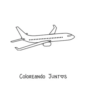 Imagen para colorear de un avión comercial