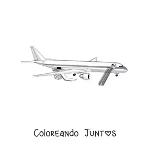 Imagen para colorear de un avión comercial sin despegar