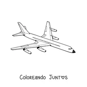 Imagen para colorear de un avión comercial