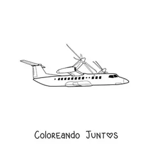 Imagen para colorear de un avión con hélices