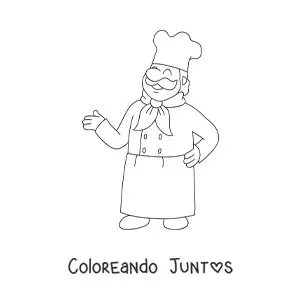 Imagen para colorear de chef italiano animado