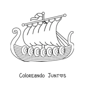 Imagen para colorear de un barco vikingo