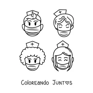 Imagen para colorear de enfermeros animados
