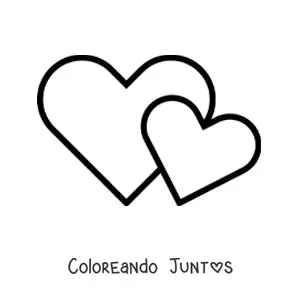 Imagen para colorear de emoji de dos corazones juntos