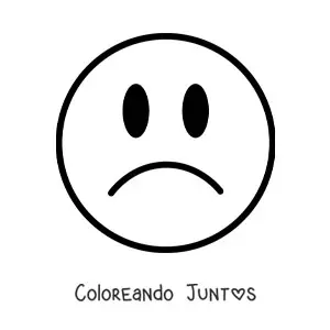 Imagen para colorear de emoji de tristeza fácil